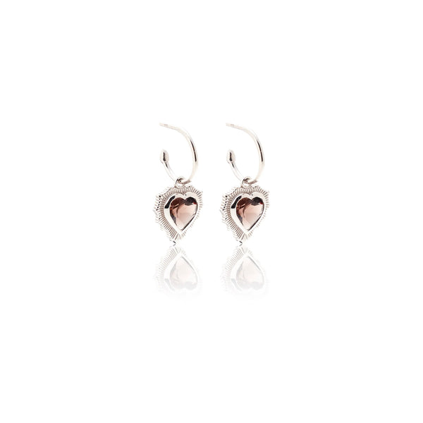 Amour Hoops | Smokey Quartz & Silver
