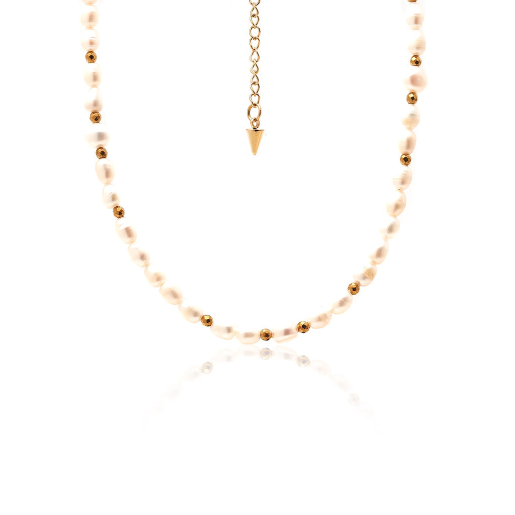 Celine Necklace | Pearl & Gold