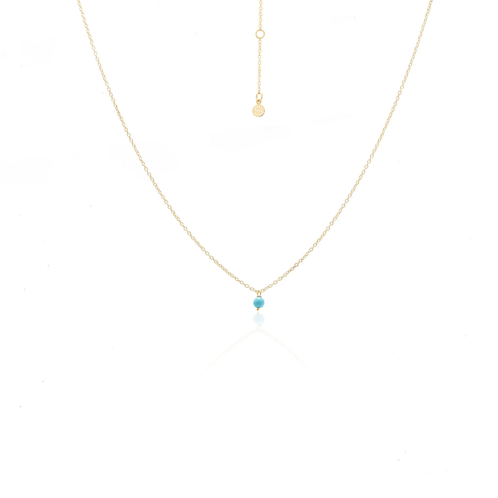 Superfine Mini Turquoise Necklace | Gold
