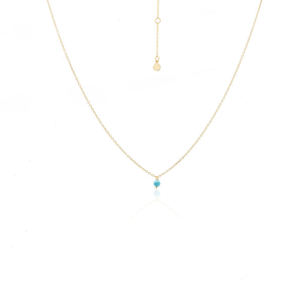 Superfine Mini Turquoise Necklace | Gold