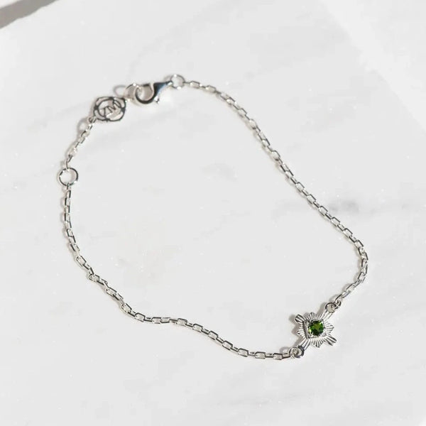 Inka Bracelet | 925 Sterling Silver | Chrome Diopside