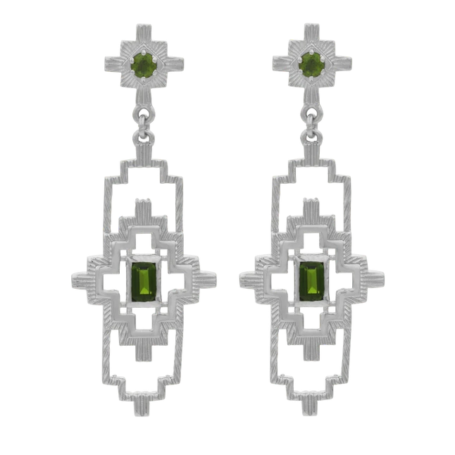 Munay Earrings | Sterling Silver | Chrome Diopside