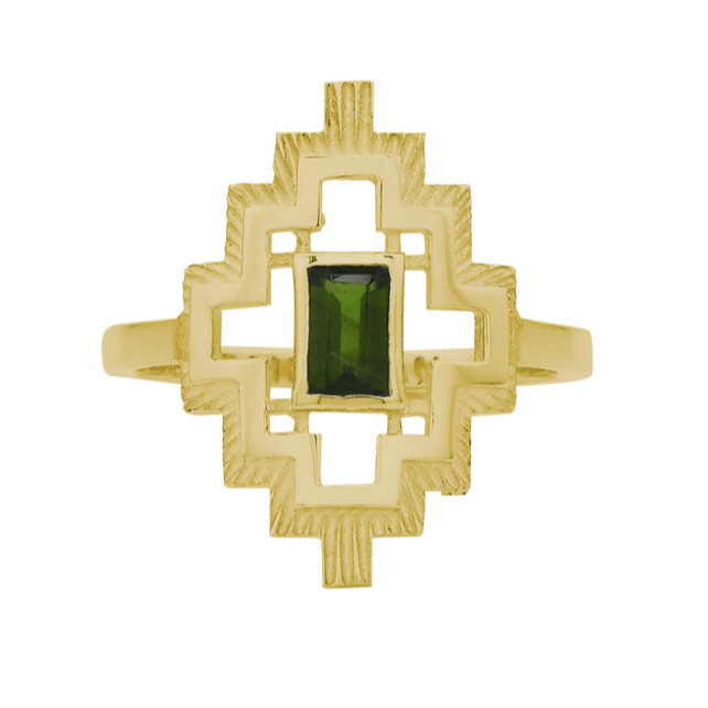 Munay Ring | 22k Gold Plate | Chrome Diopside