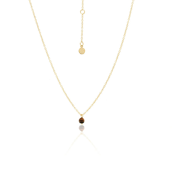 Superfine Mini Tigers Eye Necklace | Gold