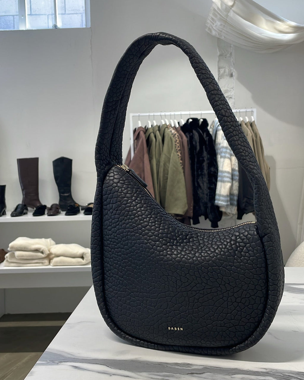 Harper Shoulder Bag | Black Bubble