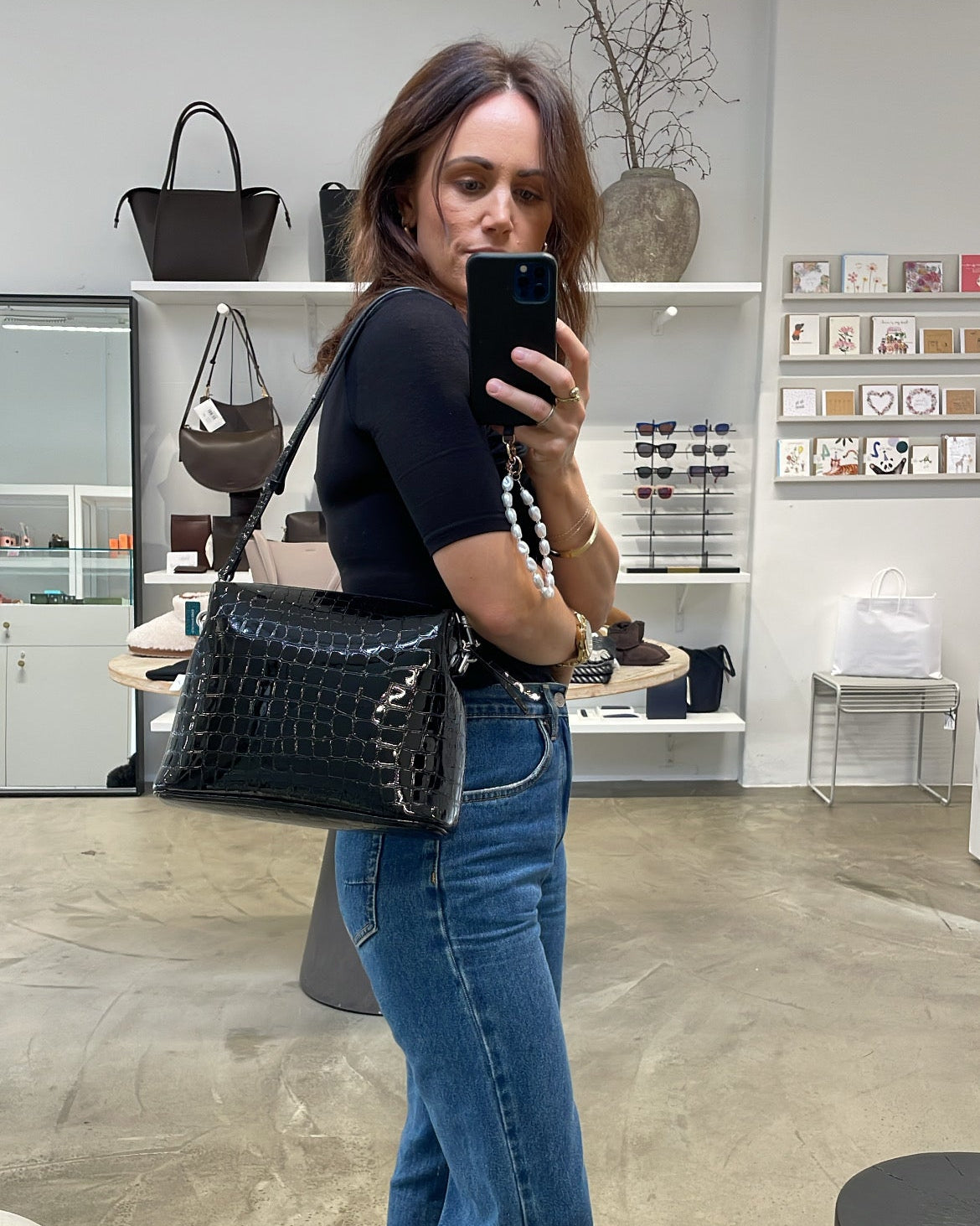 Ch'lita Bag | Black Croc