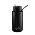 34oz/1000ml Ceramic Reuseable Bottle with Straw Lid | Midnight Black