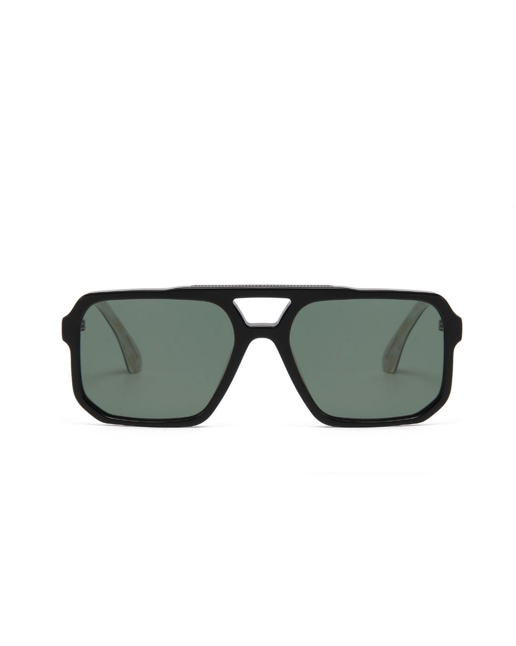 Anchorage Sunglasses | Black with Green Lens