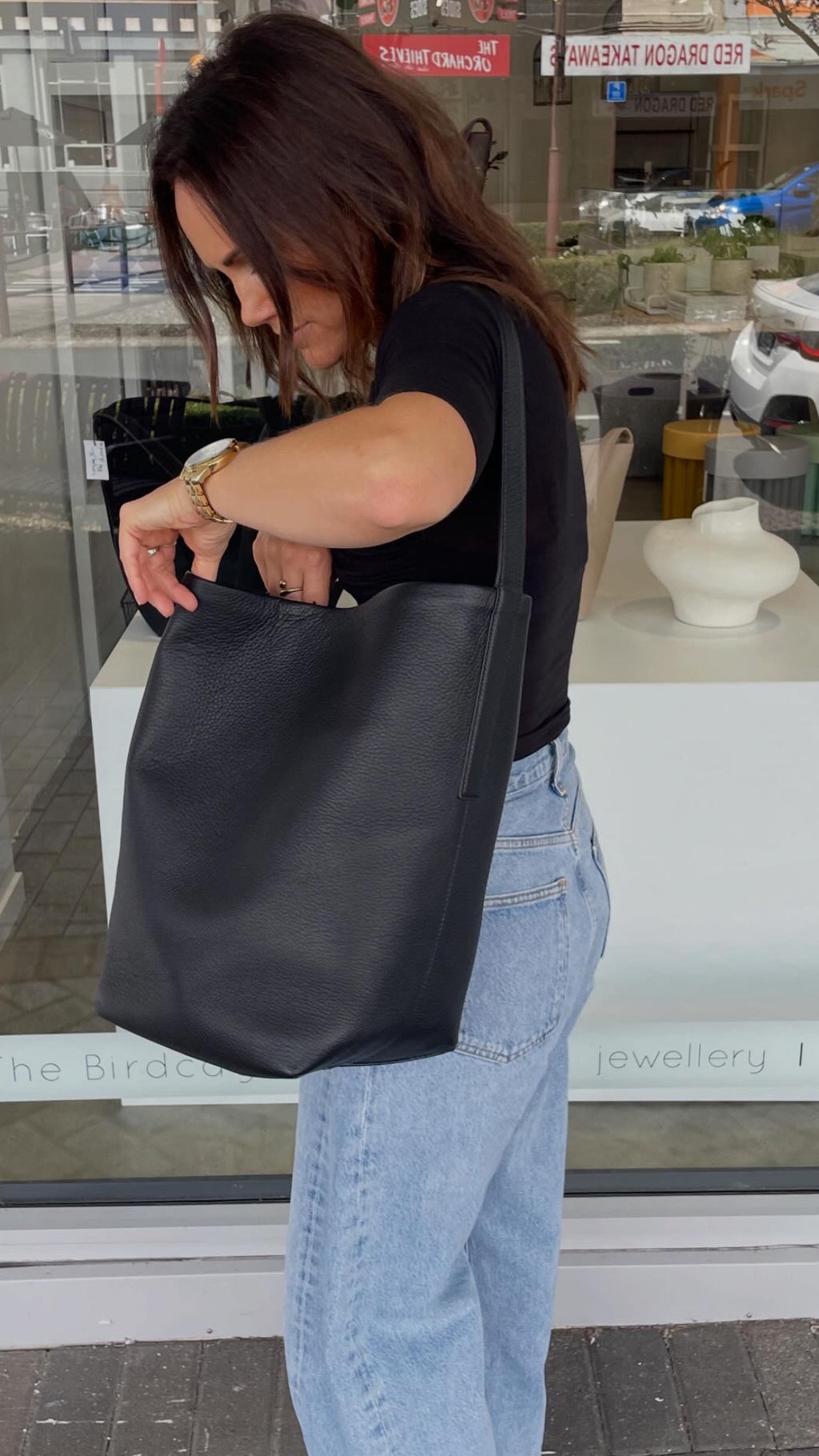 Teresa Tote | Black Deer Nappa
