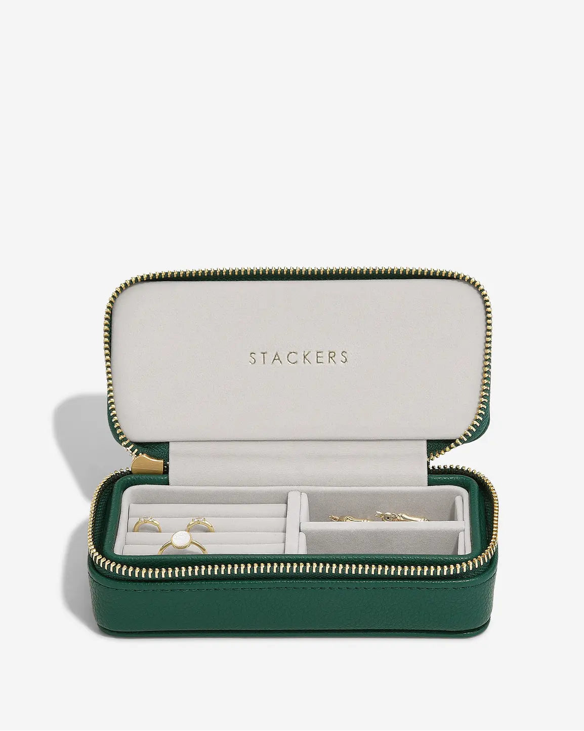 Small Zipped Jewellery Box | Forest Green