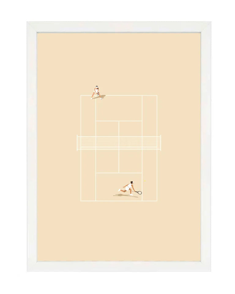 Centre Court Latte Print | A3 White Framed