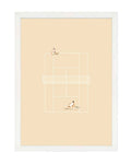 Centre Court Latte Print | A3 White Framed
