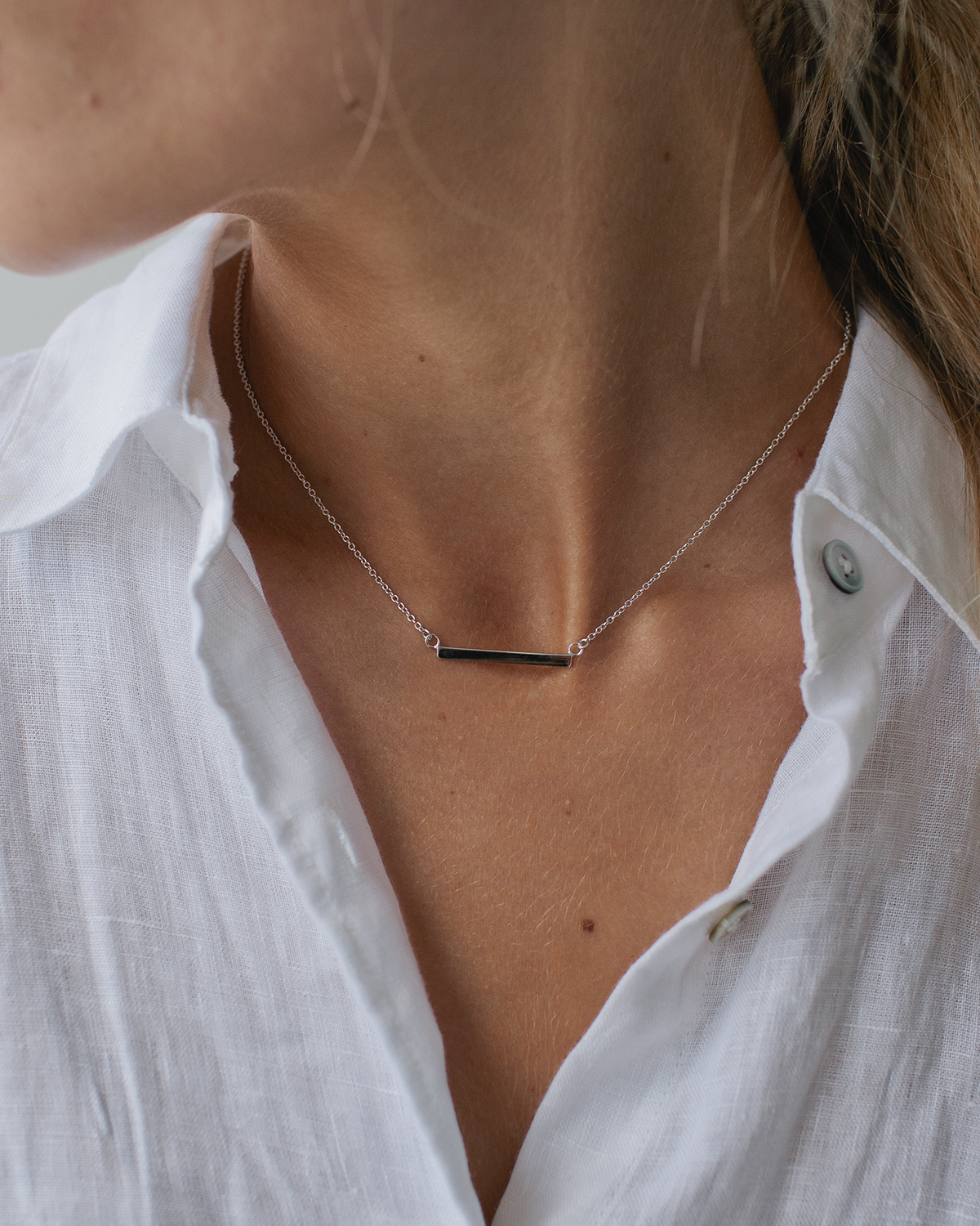 Bar Necklace | Silver