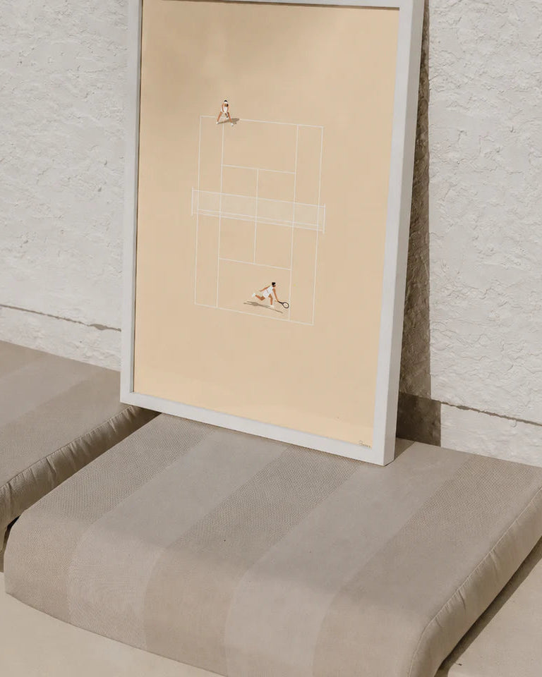 Centre Court Latte Print | A3 White Framed