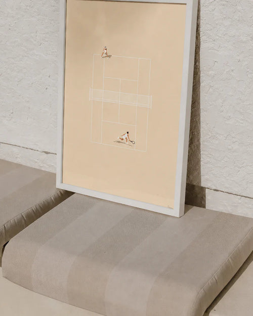Centre Court Latte Print | A3 White Framed