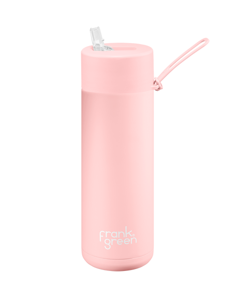 20oz/595ml Ceramic Reusable Bottle with straw lid  | Blushed