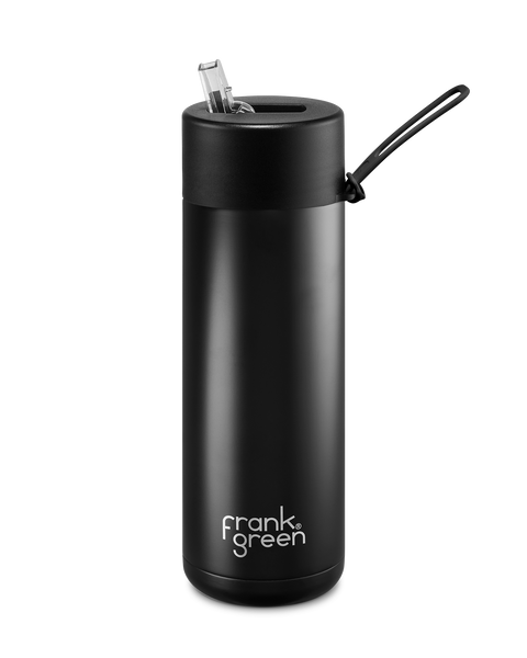 20oz/595ml Ceramic Reusable Bottle with straw lid | Midnight