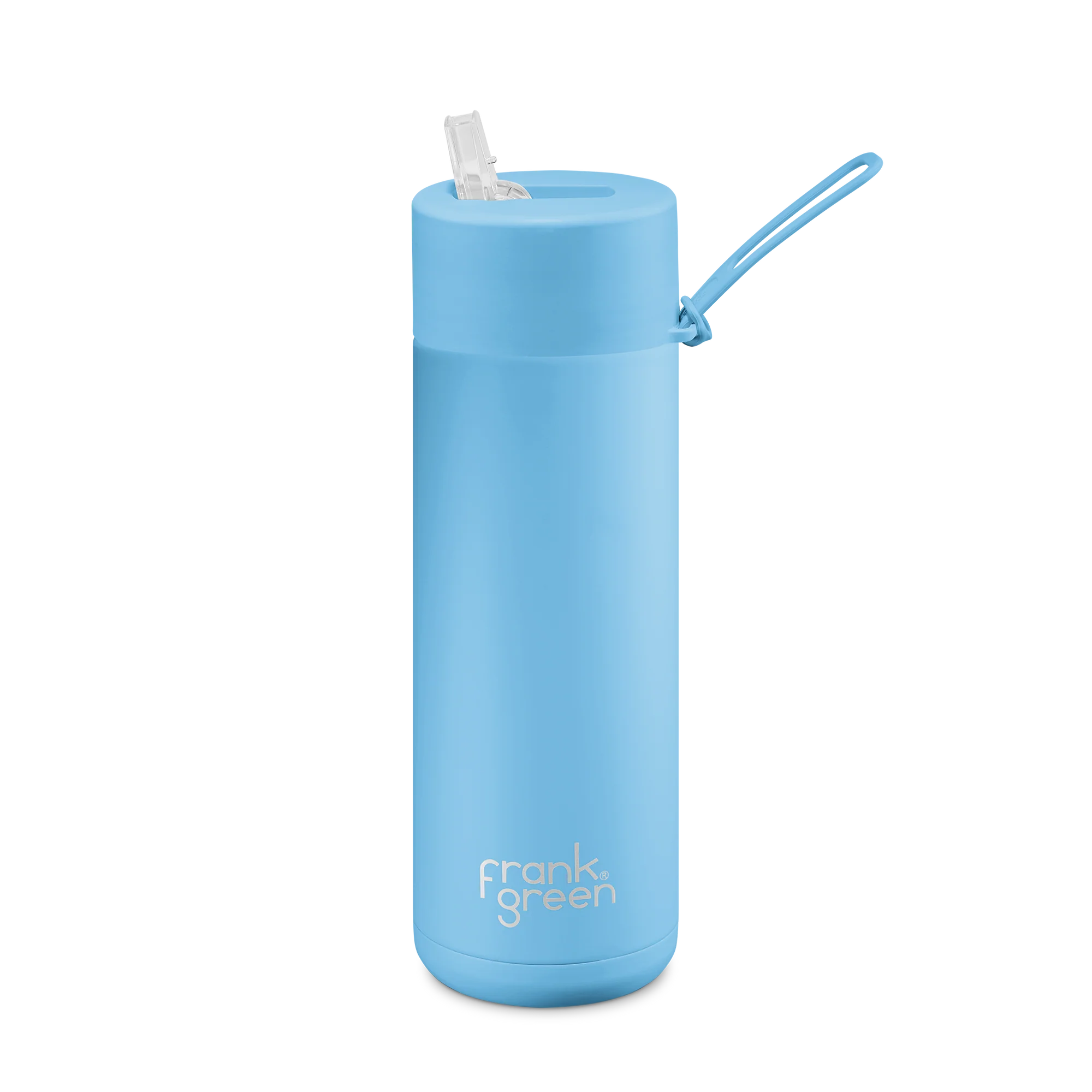 20oz/595ml Ceramic Reusable Bottle with straw lid | Sky Blue