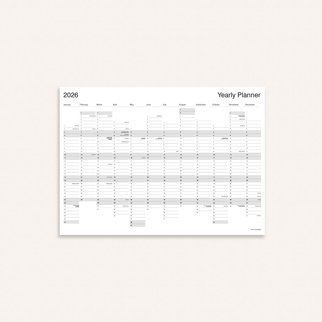 2026 Yearly Wall Planner | A2