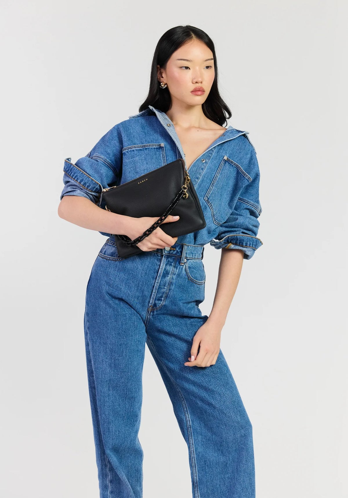 Matilda Crossbody | Black + Tonal Chain