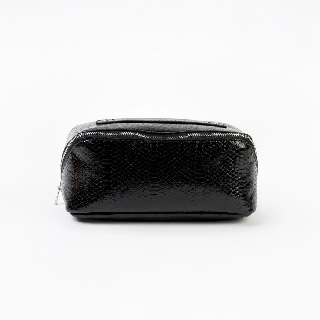 Voyage Cosmetic Bag | Black Croc