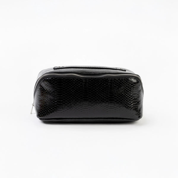 Voyage Cosmetic Bag | Black Croc