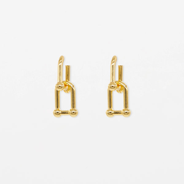 Double D Link Earrings | Gold