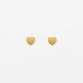 Quilted Heart Stud | Gold