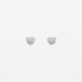 Quilted Heart Stud | Silver