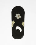 No Show Socks | Black with Flowers