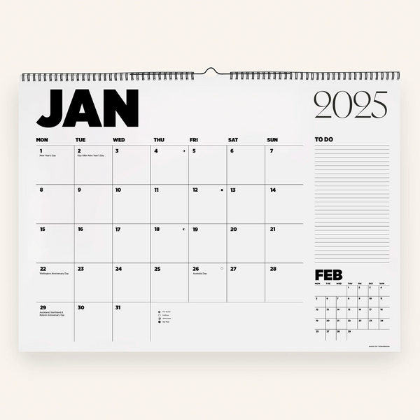 2025 Monthly Wall Planner