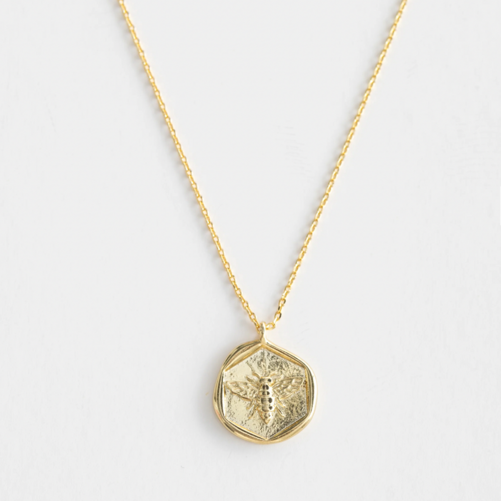 Honey Bee Pendant Necklace | Gold