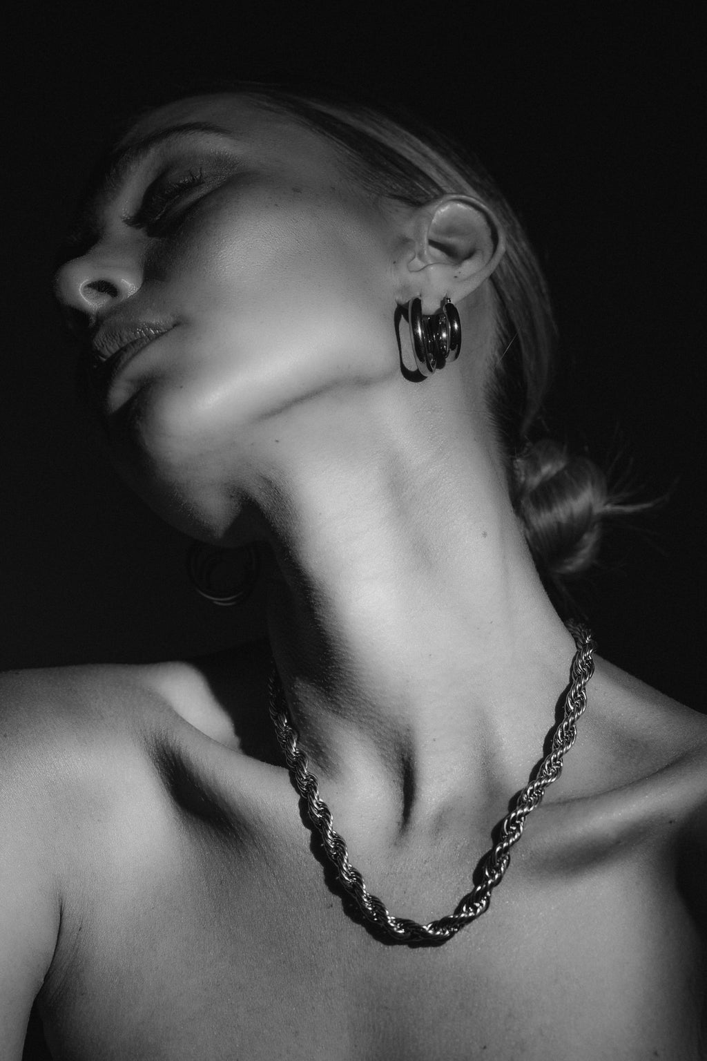 Halo Hoop Earrings | Medium | Silver