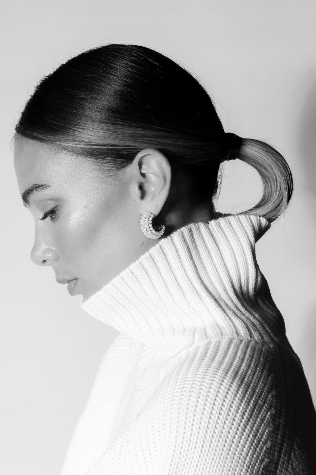 Hera Hoop Earrings | Pearl & Silver