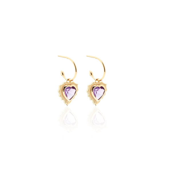 Amour Hoops | Amethyst & Gold