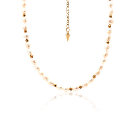 Celine Necklace | Pearl & Gold
