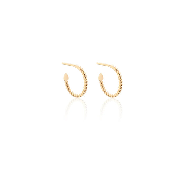 Superfine Mini Rope Hoops | Gold