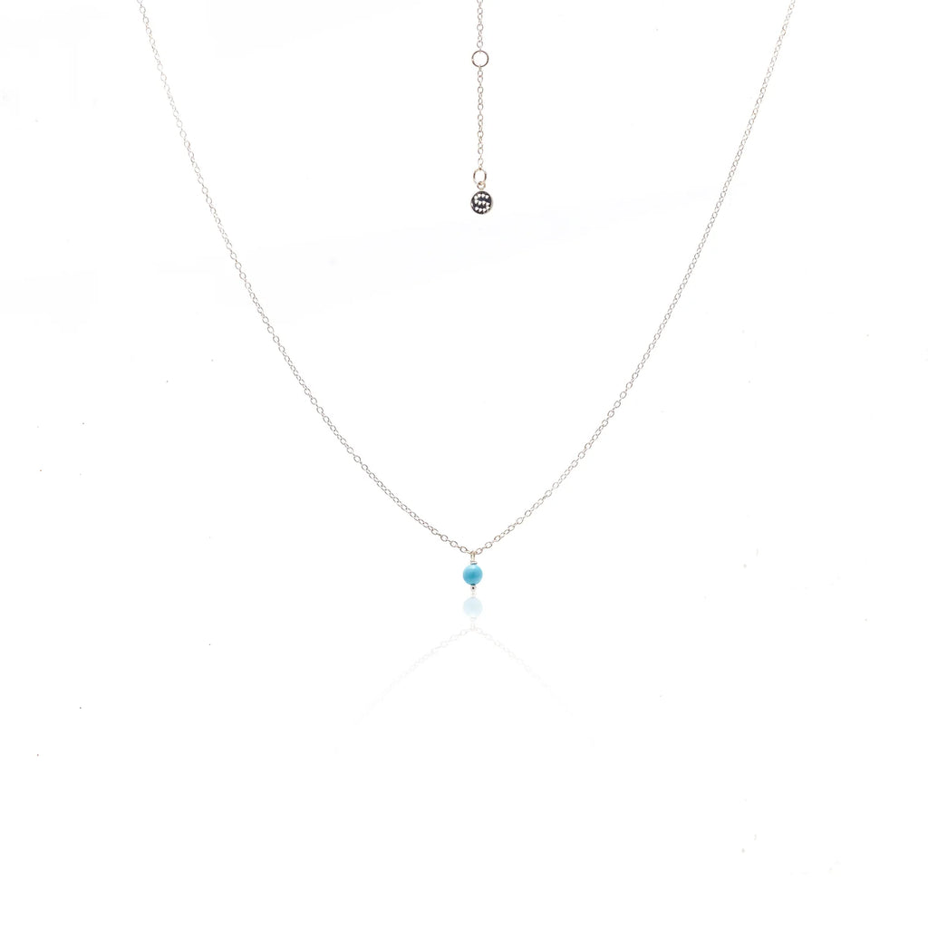 Superfine Mini Turquoise Necklace | Silver
