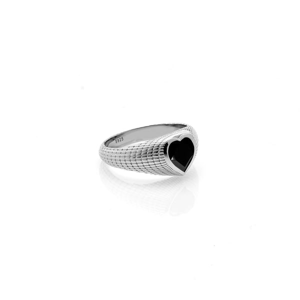 Romantique Signet Ring | Black Spinel & Silver