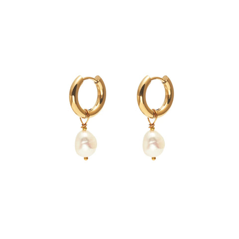 Allure Hoops | Pearl & Gold
