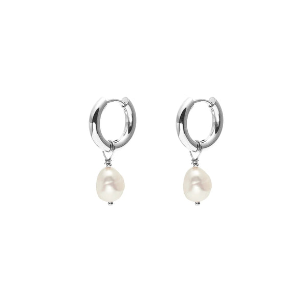 Allure Hoops | Pearl & Silver