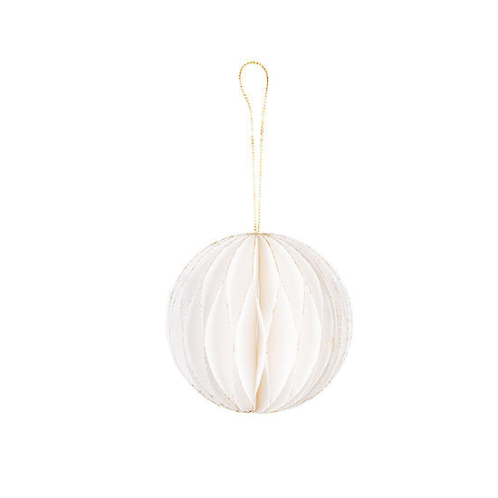 Off White Paper Ball Decoration | 8cm