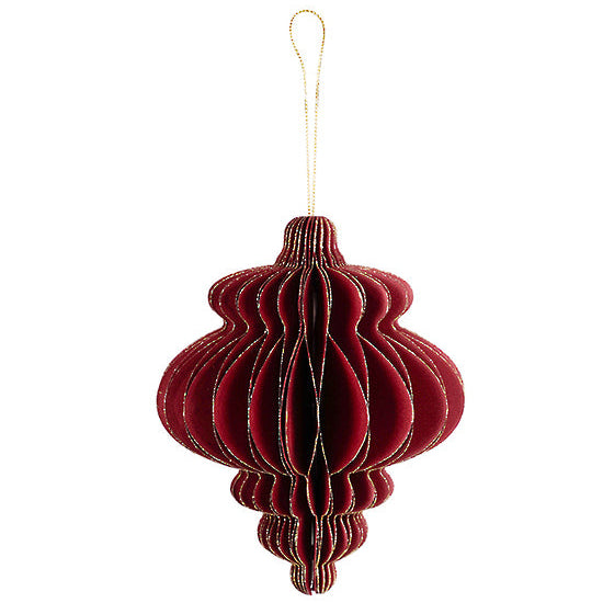 Claret Red Paper Finial Decoration | 15cm