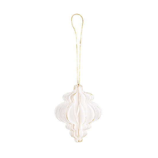 Off White Paper Finial Decoration | 10cm