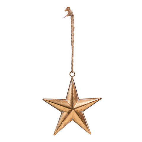 Antique Gold Metal Hanging Star | Small