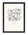 Dinner Party Print | A3 Black Framed