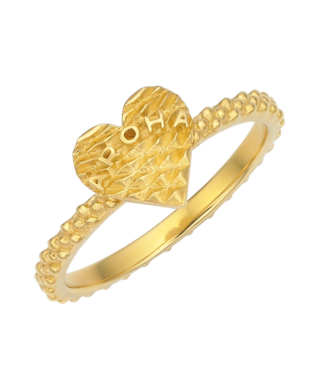 Aroha Heart Stacker | 22k Gold Plate