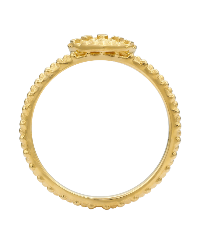 Aroha Heart Stacker | 22k Gold Plate