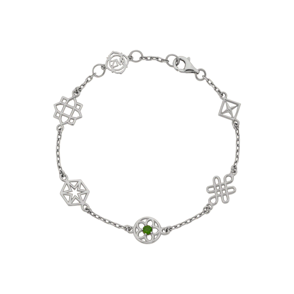 Aura Bracelet | Sterling Silver & Chrome Diopside