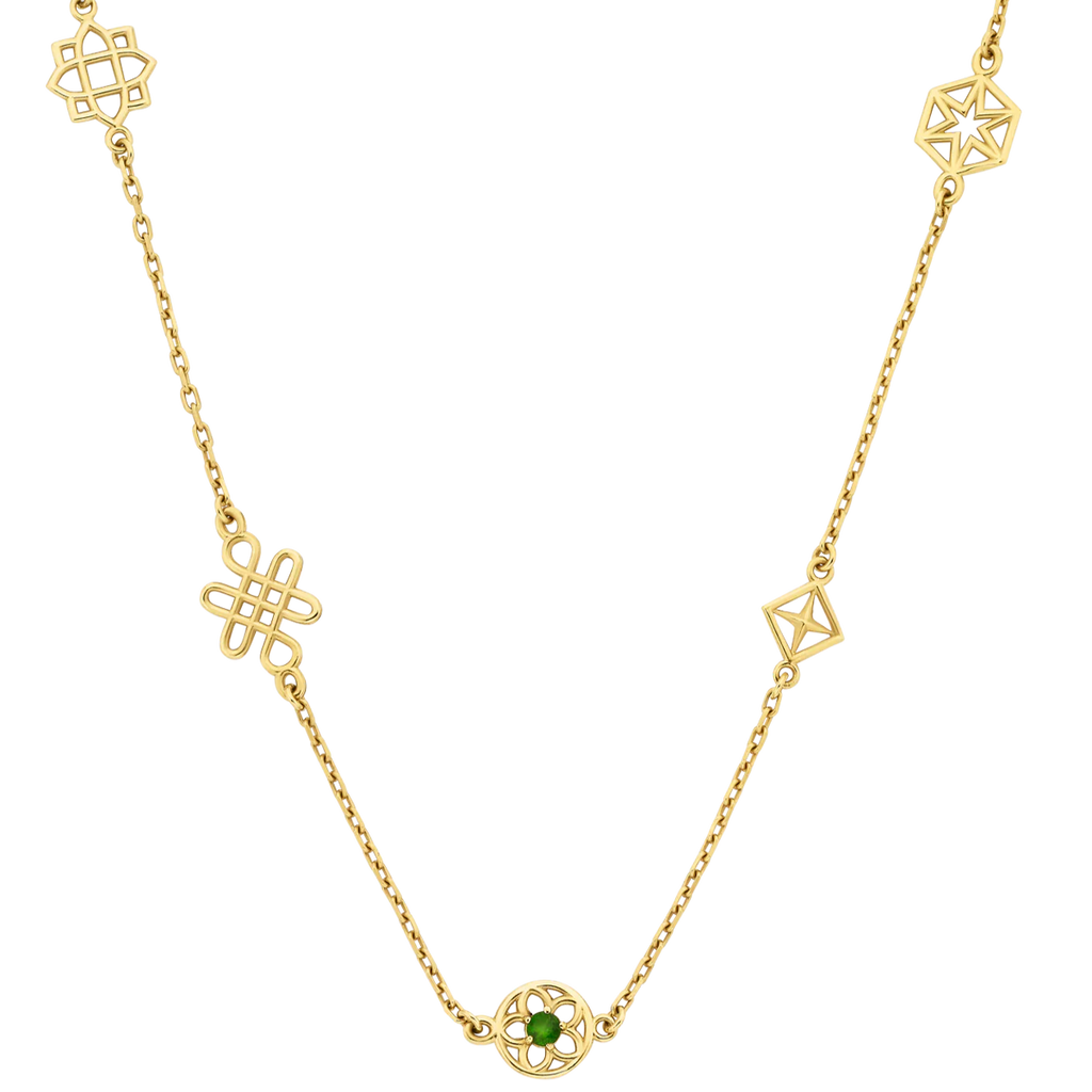Aura Necklace | 22k Gold Plate & Chrome Diopside